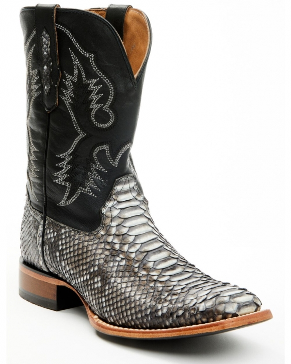 Cody James Men's Exotic Python Nevado Western Boots - Broad Square Toe | Black | Free Delivery