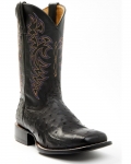 Cody James Men's Exotic Full-Quill Ostrich Western Boots - Broad Square Toe | Black | Free Delivery