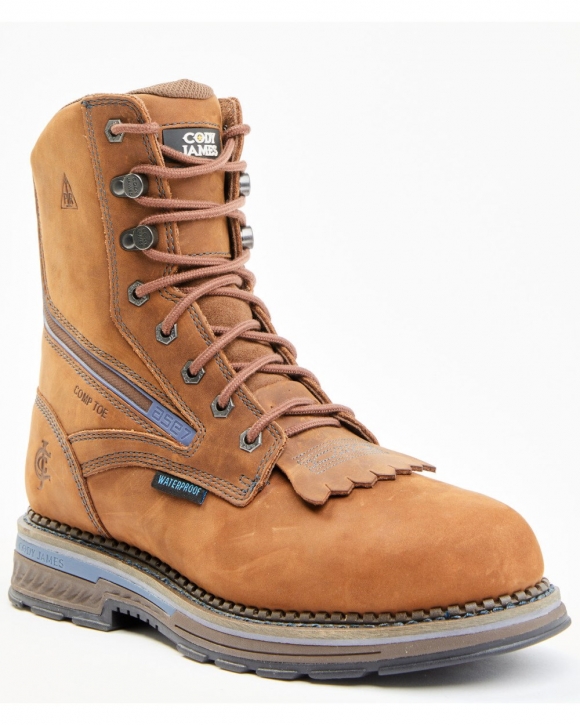 Cody James Men's Disrupter Lacer Waterproof Work Boots - Composite Toe | Brown | Free Delivery