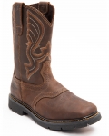 Cody James Men's Mustang Saddle Waterproof Western Work Boots - Soft Toe | Dark Brown | Free Delivery