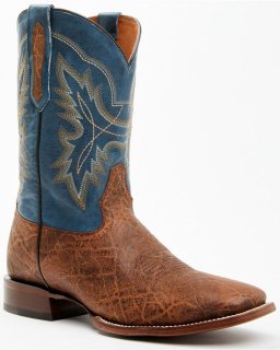Cody James Men's Elephant Print Western Boots - Broad Square Toe | Brown | Free Delivery