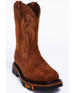 Cody James Men's 11" Decimator Western Work Boots - Steel Toe | Brown | Free Delivery