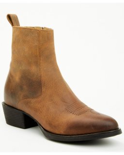 Cody James Men's Larsen Western Ankle Boots - Round Toe | Brown | Free Delivery