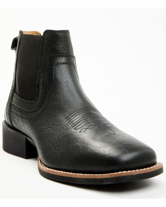 Cody James Men's Ace Chelsea Boots - Broad Square Toe | Black | Free Delivery