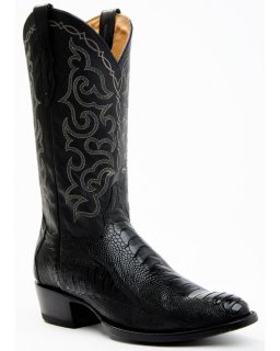 Cody James Men's Exotic Ostrich Leg Western Boots - Round Toe | Black | Free Delivery