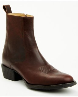 Cody James Men's Larsen Western Ankle Boots - Round Toe | Cognac | Free Delivery