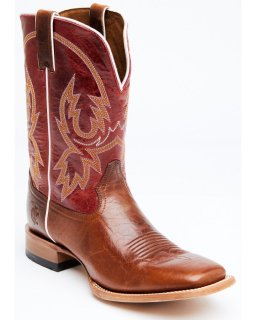 Cody James Men's Camden Western Boots - Broad Square Toe | Red | Free Delivery