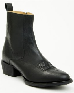 Cody James Men's Larsen Western Ankle Boots - Round Toe | Black | Free Delivery