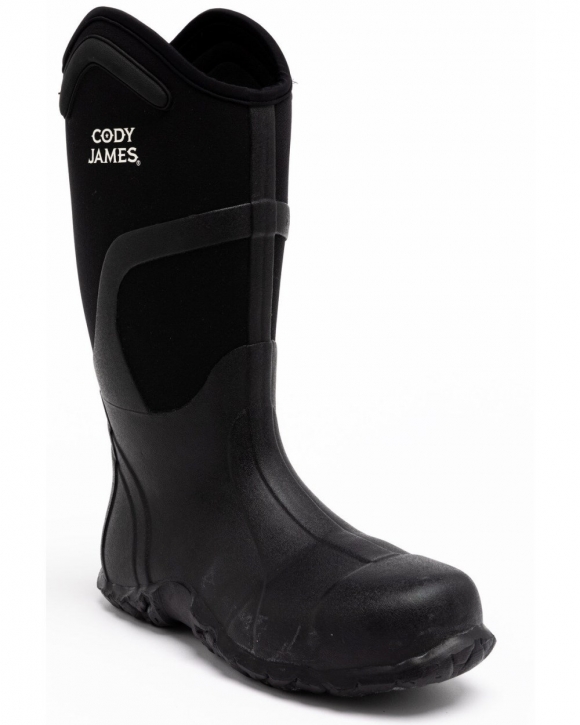 Cody James Men's Rubber Waterproof Work Boots - Composite Toe | Black | Free Delivery