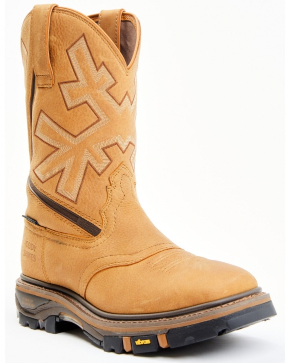 Cody James Men's Decimator ASE7 Western Work Boots - Soft Toe | Brown | Free Delivery