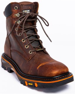 Cody James Men's 8" Decimator Work Boots - Soft Toe | Brown | Free Delivery