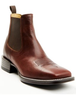 Cody James Men's Jones Chelsea Boots - Broad Square Toe | Cognac | Free Delivery