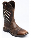Cody James Men's Scratch Mexico Flag Lite Performance Western Boots - Broad Square Toe | Brown | Free Delivery