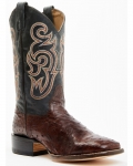 Cody James Men's Exotic Full Quill Ostrich Western Boots - Broad Square Toe | Chocolate | Free Delivery