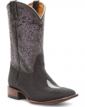 Cody James Men's Exotic Stingray Western Boots - Broad Square Toe | Black | Free Delivery