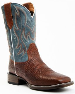 Cody James Men's Hoverfly Dakota Western Performance Boots - Broad Square Toe | Brown/blue | Free Delivery