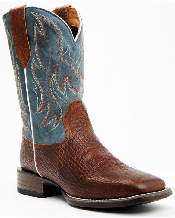 Cody James Men's Hoverfly Dakota Western Performance Boots - Broad Square Toe | Brown/blue | Free Delivery