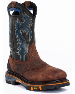 Cody James Men's Decimator Waterproof Western Work Boots - Nano Composite Toe | Brown | Free Delivery
