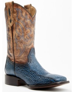 Cody James Men's Exotic Shark Western Boots - Broad Square Toe | Blue | Free Delivery