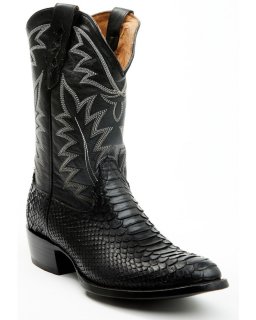 Cody James Men's Exotic Python Western Boots - Round Toe | Black | Free Delivery