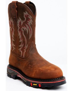 Cody James Men's Decimator Dirty Dog Pull On Work Boots - Composite Toe | Brown | Free Delivery