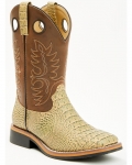 Cody James Little Boys' Gator Print Western Boots - Broad Square Toe | Brown | Free Delivery