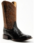Cody James Men's Saddle Black Full-Quill Ostrich Exotic Western Boots - Broad Square Toe | Black | Free Delivery