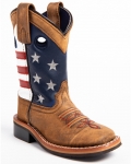 Cody James Boys' USA Flag Western Boots - Broad Square Toe | Brown | Free Delivery