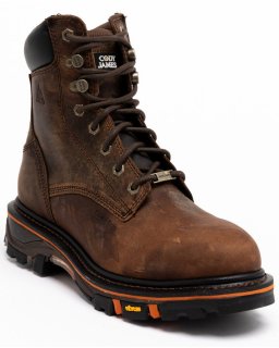 Cody James Men's 8" Decimator Work Boots - Nano Composite Toe | Brown | Free Delivery