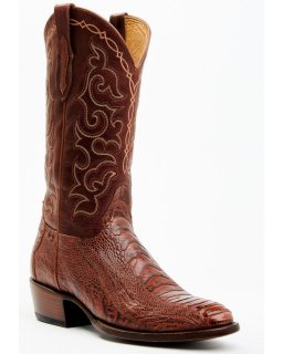 Cody James Men's Exotic Ostrich Western Boots - Round Toe | Red | Free Delivery