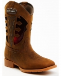 Cody James Boys' Light Up Western Boots - Broad Square Toe | Brown | Free Delivery
