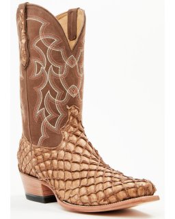 Cody James Men's Exotic Pirarucu Western Boots - Square Toe | Brown | Free Delivery