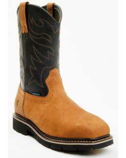 Cody James Men's 11" Pull-On Waterproof Work Boots - Composite Toe | Brown | Free Delivery