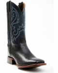Cody James Men's Embroidered Western Boots - Broad Square Toe | Navy | Free Delivery