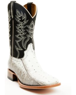 Cody James Men's Exotic Water Snake Back Cut Western Boots - Broad Square Toe | Natural | Free Delivery