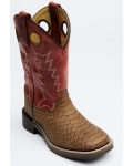 Cody James Boys' Reptile Print Western Boots - Broad Square Toe | Red/brown | Free Delivery