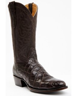 Cody James Men's Exotic American Alligator Western Boots - Round Toe | Chocolate | Free Delivery