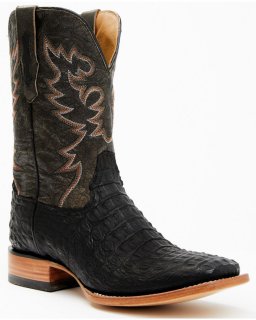 Cody James Men's Exotic Caiman Belly Western Boots - Broad Square Toe | Black | Free Delivery