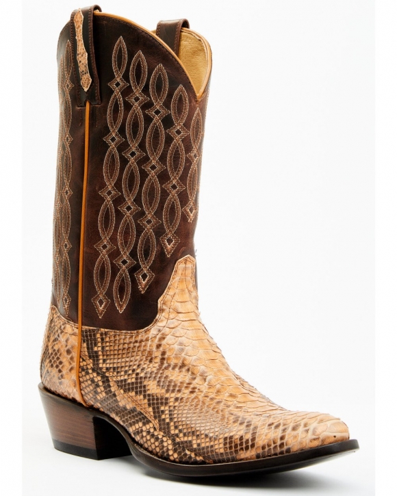 Cody James Men's Exotic Python Western Boots - Round Toe | Camel | Free Delivery