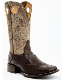 Cody James Men's Exotic Full Quill Ostrich Western Boots - Broad Square Toe | Brown | Free Delivery