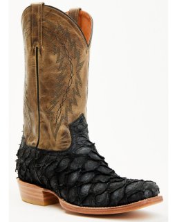 Cody James Men's Vaqueras Exotic Pirarucu Western Boots - Square Toe | Black | Free Delivery