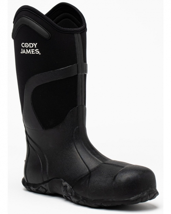 Cody James Men's Rubber Work Boots - Soft Toe | Black | Free Delivery