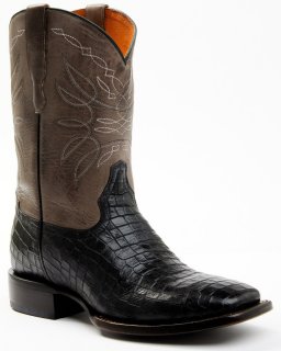 Cody James Men's Alligator Print Western Boots - Broad Square Toe | Black | Free Delivery