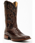 Cody James Men's Antique Cafe Ostrich Leg Exotic Western Boots - Broad Square Toe | Brown | Free Delivery