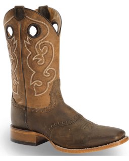 Cody James Men's Saddle Vamp Western Boots - Broad Square Toe | Brown | Free Delivery