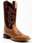 Cody James Boys' Ames Tonal Western Boots - Broad Square Toe | Brown | Free Delivery