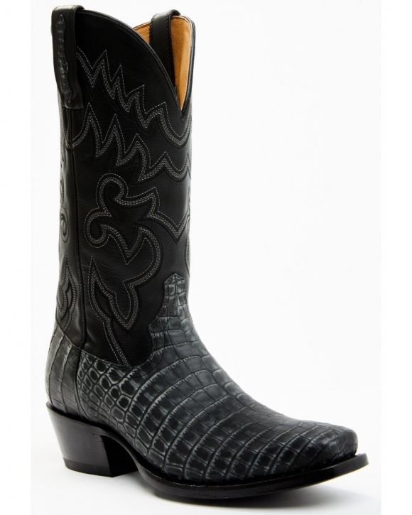Cody James Men's Exotic Alligator Western Boots - Square Toe | Grey | Free Delivery