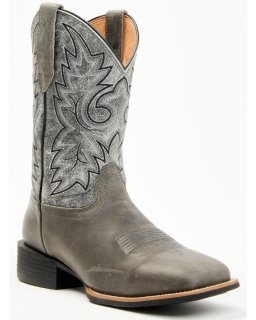 Cody James Men's Badge Xero Gravity Western Boots - Broad Square Toe | Grey | Free Delivery