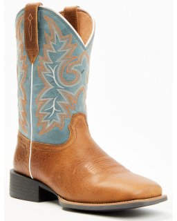 Cody James Men's Badge Xero Gravity Western Boots - Broad Square Toe | Brown | Free Delivery