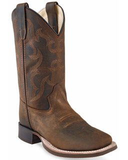 Cody James Boys' Nash Distressed Western Boots - Broad Square Toe | Brown | Free Delivery